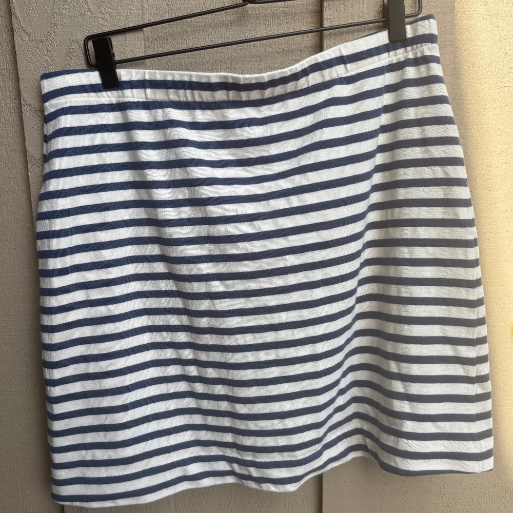 Three Dots Breton Exposed Zip Knit Mini Skirt Sz XL